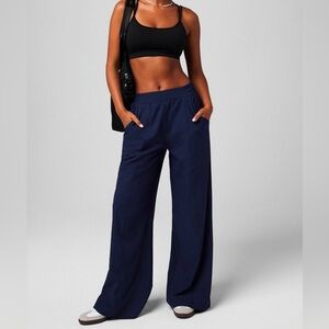 Fabletics Navy Downtown Wide Leg Pant NWT